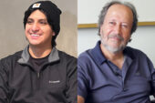 U. of I. sophomore Iván Olivo (left) is recording the history of Marcelo Lepeley, a Chilean who emigrated to Decatur, Illinois, more than 40 years ago, as part of a Humanities Research Lab class on oral history. Photo collage by Michelle Hassel