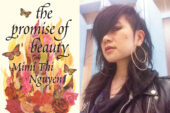 Diptych image with book cover of "The Promise of Beauty" and headshot of Mimi Thi Nguyen.