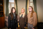 Team members, from left, first author Sehyun Ju, professor Kelly Bost and graduate student Samantha Iwinski