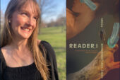 Diptych image with a headshot of Corey Van Landingham and the book cover of "Reader, I."