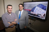 Director of assessment and evaluation J. Patrick Grenda, left, and medical information science professor Kashif Ahmad, both in the U. of I. College of Medicine, co-wrote a new study in which they found that creating customized videos that explain complex material presented in classroom lectures can be effective teaching tools – and significant time savers for faculty members and medical students.