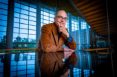Photo of Robert Brunner, the associate dean for innovation and chief disruption officer at the Gies College of Business at the University of Illinois Urbana-Champaign, where he helped spearhead efforts to create iBlock, the first blockchain created by a business school.