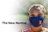A masked student from the COVID-19 pandemic