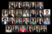 Graphic image of a series of headshots.