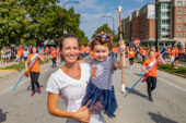 Woman and girl at 2021 Homecoming parade