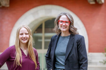 Lilian Lucus, left, and geology professor Patrica Gregg