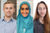Graphic of three Critical Language Scholarship recipient portraits