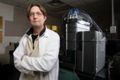 Photo of researcher in a lab coat