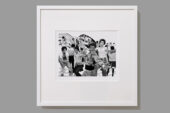 Image of a black and white drawing of dancers in '70s clothing and hairdos.