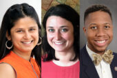 Headshots of Retika Adhikari Desai, Juliet Larkin-Gilmore and Bobby Smith II