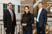 Group portrait of researchers Manuel Hernandez, Rachneet Kaur and Richard Sowers.