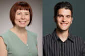 portraits of Jennifer Hardesty and Brian Ogolsky, both professors of human development and family studies at the U. of I.