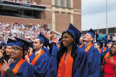 Students celebrating at Commencement