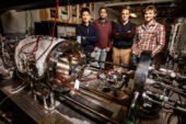 Graduate student Hyeongyun Cha, postdoctoral researcher Soumyadip Sett, professor Nenad Miljkovic and undergraduate student Stephen Bosch.