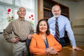 Photo of, from left, nutritional sciences professor Manabu T. Nakamura; Elvira Gonzalez de Mejia, director of the Division of Nutritional Sciences; and animal sciences professor Jan E. Novakofski.