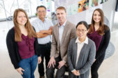 The team includes, from left, Emily Geddes, Gee Lau, Paul Hergenrother, Hyang Yeon Lee, and  Erica Parker.  