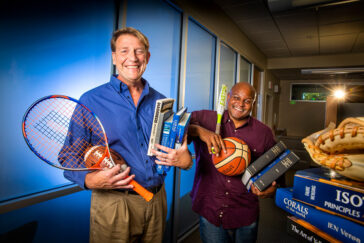 Photo of U. of I. biology and geology professor Bruce W. Fouke and postdoctoral research fellow Joseph L. Cross