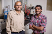 Illinois Sustainability Technology Center researchers B.K. Sharma, left, and Sriraam Chandrasekaran have developed the first energy-efficient and environmentally benign e-waste recycling process.