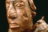 Face of an ancient female figurine.