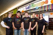Physics professor Paul Kwiat (left) and his team of undergraduate students: Shaurya Anuj Singhal, Ben Fields, Jack Bernard and Julia Spina.