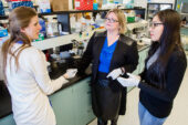 University of Illinois food science and human nutrition professor Sharon Donovan, center, is among 70 new members elected to the National Academy of Medicine.