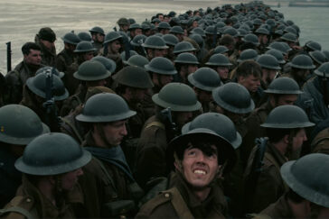 British soldiers await rescue boats on the beach at Dunkirk, France.