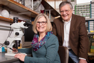 Illinois State Archaeological Survey archaeobotanist Mary Simon, with ISAS director Thomas Emerson, is correcting misconceptions about the earliest cultivation of corn in Illinois.