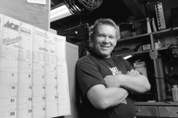 After working for 20 years at the UI, most of them in the Housing Division, electrician John DeHaven now specializes in setting up sound equipment for events around campus.