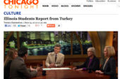 Two students and professor Nancy Benson appeared on WTTW, Chicago's public TV station, to talk about their work in Turkey.