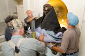 The refurbished Lincoln's bust has been returned, ready for students to start rubbing his nose for luck once again.