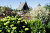 The Master Gardener Idea Garden, located at the UI Arboretum, has been home to hundreds of varieties of flowering plants since its creation in 1997. The garden is cordoned off by section, with groups of volunteers in charge of each. Garden sections include borders, sensory, vegetable, children's, special projects, gazebo, rose, berry patch, color, work-in-progress and tropical.