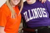 Beckwith Residential Support Services personal assistant Shelby Wills, left, hangs out with Nugent Hall resident Mary Griffith.