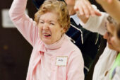 Physical challenges  Betty and Lowell Hill practice at the barre during the Dance for Parkinsons class April 16. The Hills have participated in the classes since they began several years ago, and say the movements are therapeutic for those who suffer from neurological conditions.  Click photo to enlarge