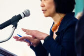 Moving forward Chancellor Phyllis M. Wise, addressing a capacity crowd at her town hall address April 9, reported that many of the goals in the three-year Strategic Plan had either been met or are underway.  Click photo to enlarge