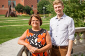 We promise Leslie Vermillion, left, and Andrew Ferguson are paying it forward by mentoring students in the Illinois Promise program. Vermillion is the senior director of development in the College of Liberal Arts and Sciences. Ferguson is a faculty member in the College of Engineering.  Click photo to enlarge