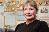 Office manager Martha E. Kelley has worked with the Labor Education Program in the UI School of Labor and Employment Relations for eight years. She started as a temporary worker at the College of Medicine before being hired as a full-time employee there. Her main responsibility at LEP is setting up the annual on-campus training programs for area union members and leaders.