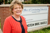Internet sensation Margaret C. "Peggy" Day, an office support specialist in the Office of Online and Continuing Education, serves numerous colleges and units by managing their degree and non-degree online course registration processes. "It's not a normal campus environment," she said of her work, which involves walking students from all over the world through online course registration. "I could be working with a high school student one day or a student who is 70 the next."  Click photo to enlarge