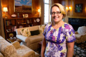 Dust-free zone Denise Shroyer, coordinator of operations at the UI president's house in Urbana, spends her days in the lap of luxury - though she usually has a feather duster in her hand while she's there. Shroyer, a 16-year UI employee, coordinates the cleaning schedule at the 80-year-old, 14,000-square-foot house. She said the constant turnover of traveling guests allows her to meet some interesting people at work.  Click photo to enlarge