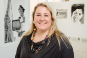 Heidi Hardenbrook, an office administrator for the School of Art and Design and Krannert Art Museum, enjoys the wonk-ish nature of her job, which includes researching university hiring processes and procedures. Hardenbrook has been with the university for nine years and continues to add skills to her resume.  Click photo to enlarge