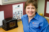 Sue Wilson, an office support associate in Housing, volunteers for a local animal welfare group called CATsNAP.