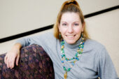 Christy Elmma is a veterinary technician in the necropsy lab at the Veterinary Medicine Basic Sciences Building. A lifelong learner, Elmma is a student at Parkland College and is studying massage therapy.