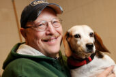 Mark Millsap, an animal caretaker for the College of Veterinary Medicine for 26 years, has worked with animals all of his life. Millsap was just 2 when his father moved the family into a house near the universitys round barns to run the dairy operation for the UI's 20-acre demonstration farm. Millsap estimates he milked more than 22,000 cows in that period.  Click photo to enlarge