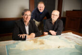 Illinois State Geological Society scientists Timothy Larson, Scott Elrick and Andrew Phillips investigated a long, straight short cliff and found it was most likely carved out by melted glacier water.