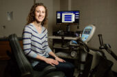Photo of researcher Lara Pilutti: Kinesiology and community health professor Lara Pilutti found that conventional methods of testing physical fitness in people with multiple sclerosis may underestimate their cardiorespiratory fitness and muscular strength.