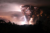 In 2008, the Mount Chaiten eruption in southern Chile showed what appeared to be a volcanic plume wrapped in a sheath of lightning.