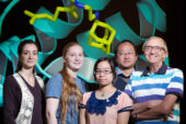 University of Illinois chemists developed analogs of a new tuberculosis drug that could treat many other diseases and defy resistance. From left, research scientist Lici A. Schurig-Briccio, undergraduate Shannon Bogue, graduate student Xinxin Feng, research scientist Kai Li and chemistry professor Eric Oldfield.