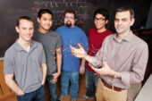 Illinois chemists discovered that a powerful treatment for fungal infections doesn't work the way doctors have assumed, setting a new course for drug development. The researchers, led by chemistry professor Martin Burke, right, are, from left, graduate students Ian Dailey, Matthew Endo, Brandon Wilcock, Brice Uno and, not pictured, Kaitlyn Gray and Daniel Palacios.