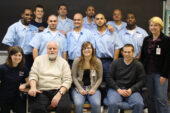 Volunteers from the U. of I. pose at Danville Correctional Center with the Education Justice Project students they trained to teach ESL to other prisoners. The program, called Language Partners, was proposed by EJP student Jose Ramn Cabrales, second from the left in the back row.