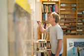 Artist William Wegman, a University of Illinois alumnus, works in his studio. Wegman's work includes painting, drawing, photography and video. He'll visit the U. of I. campus on March 5, when he'll speak at Krannert Art Museum.