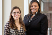 Infant mortality rates for black women are unlikely to decline sharply enough to achieve the federal government's targeted rate in 2020, according to a new study by alumnus Shondra Loggins, right, and Flavia Cristina Drumond Andrade, a professor of kinesiology and community health.